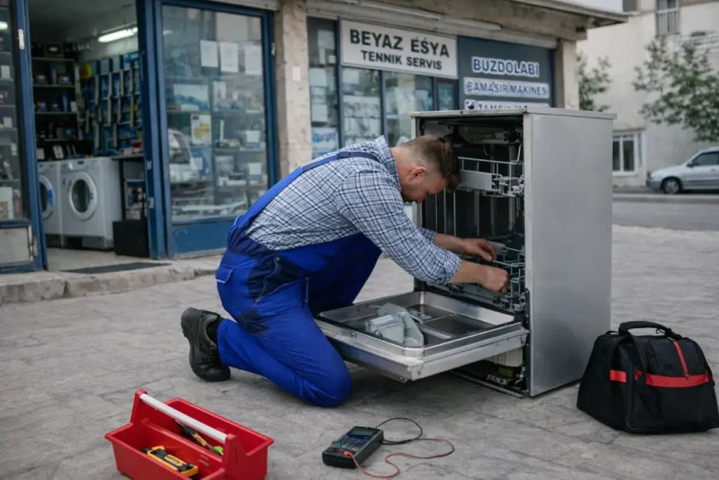 Arsuz beyaz eşya tamircisi buzdolabı çamaşır makinesi bulaşık makinesi arıza tamiri yapan teknik servis ustası