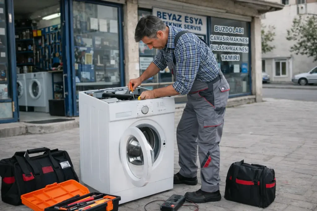 Arsuz çamaşır makinesi servisi arıza tamiri yapan teknik servis ustası yerinde hızlı onarım hizmeti